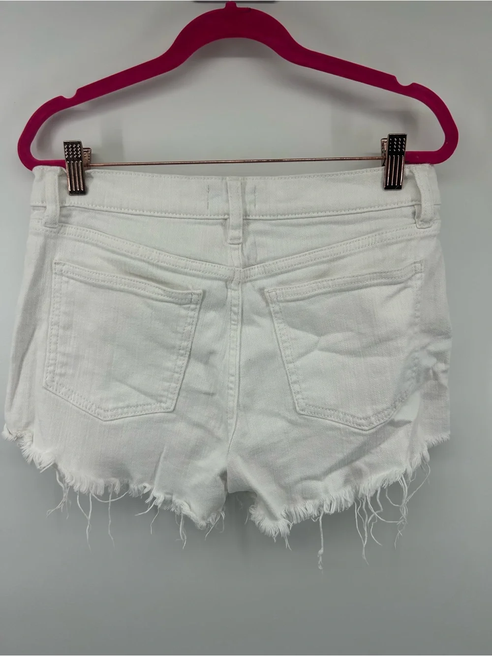pistola White Frayed Hem Denim Shorts